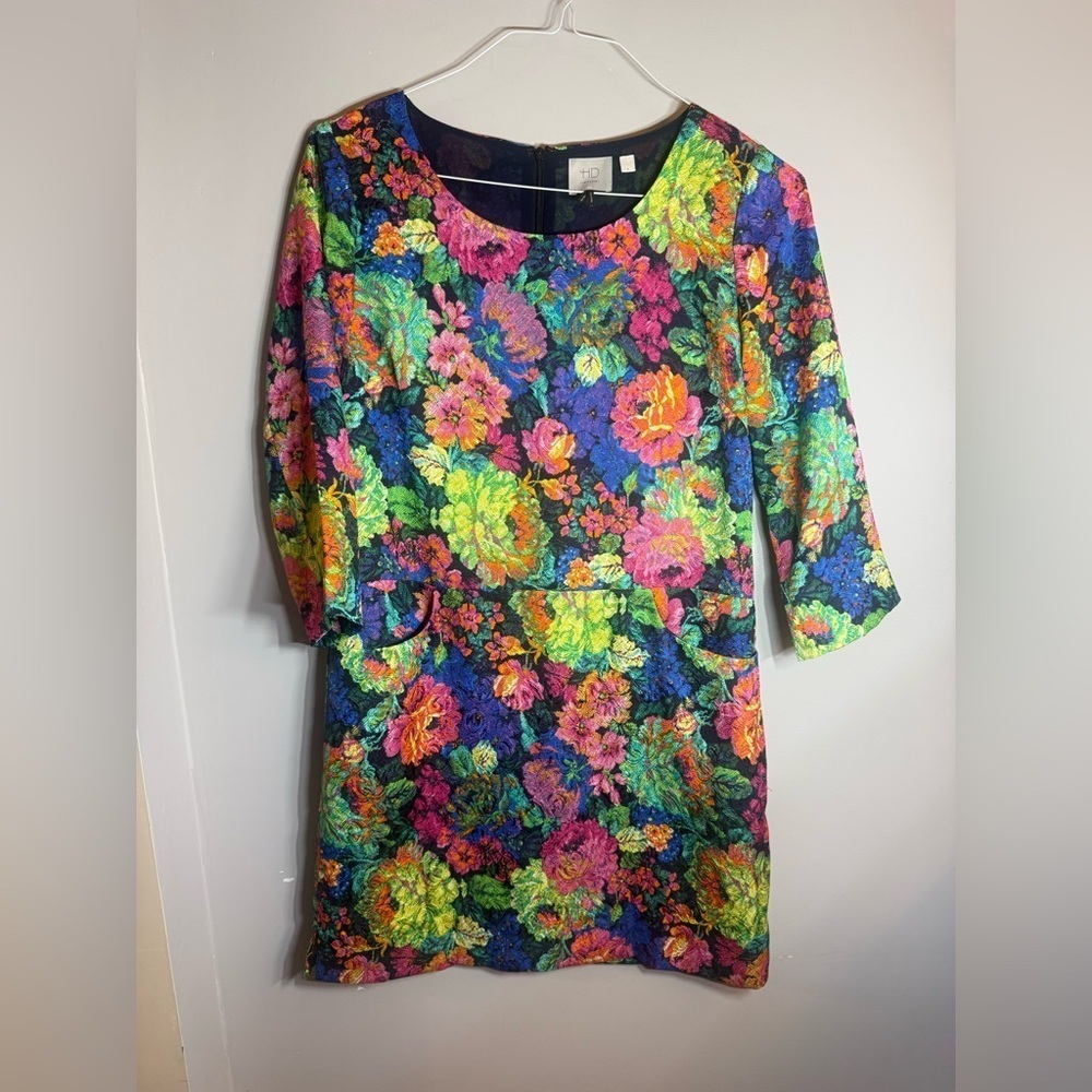 HD in Paris Floral Jacquard Mini Dress | Size Small